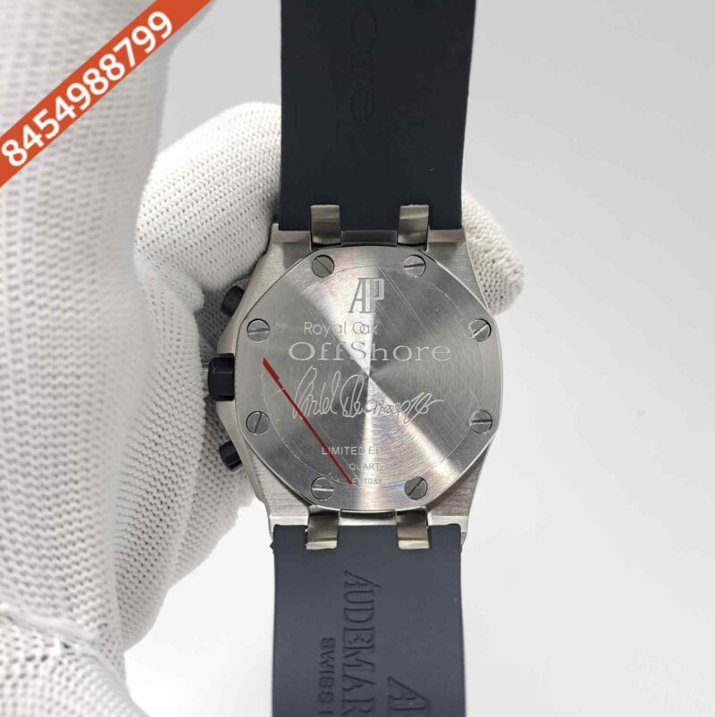 Audemars Piguet Royal Oak Offshore Chronograph Silver Black Dial Black Rubber Strap Swiss Watch - Image 4