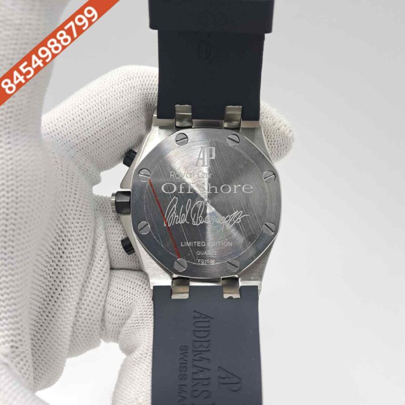 Audemars Piguet Royal Oak Offshore Black Chronograph Silver White Dial Black Rubber Strap Swiss Watch - Image 4
