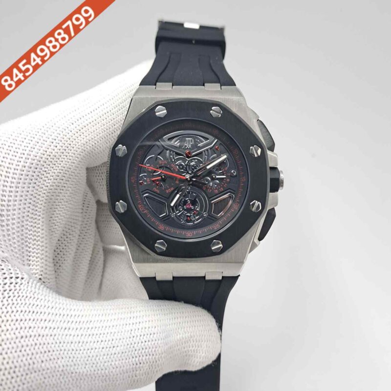 Audemars Piguet Royal Oak Offshore Michael Schumache Full Grey Black Dial Black Rubber Strap Swiss Automatic Watch