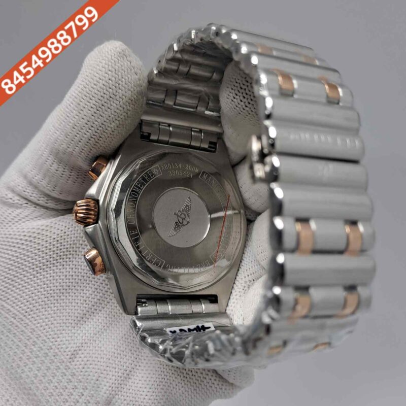 Breitling Chronometer 1884 Dual Tone Grey Dial Swiss Watch - Image 4