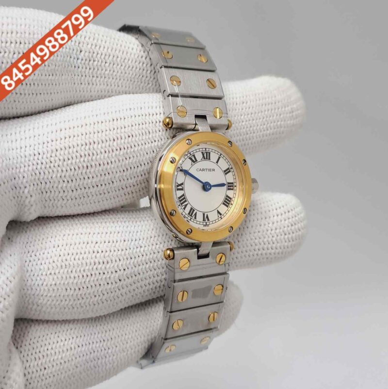Cartier Pre-owned Santos Dual Tone Steel White Dial Swiss Quartz Watch - Image 3