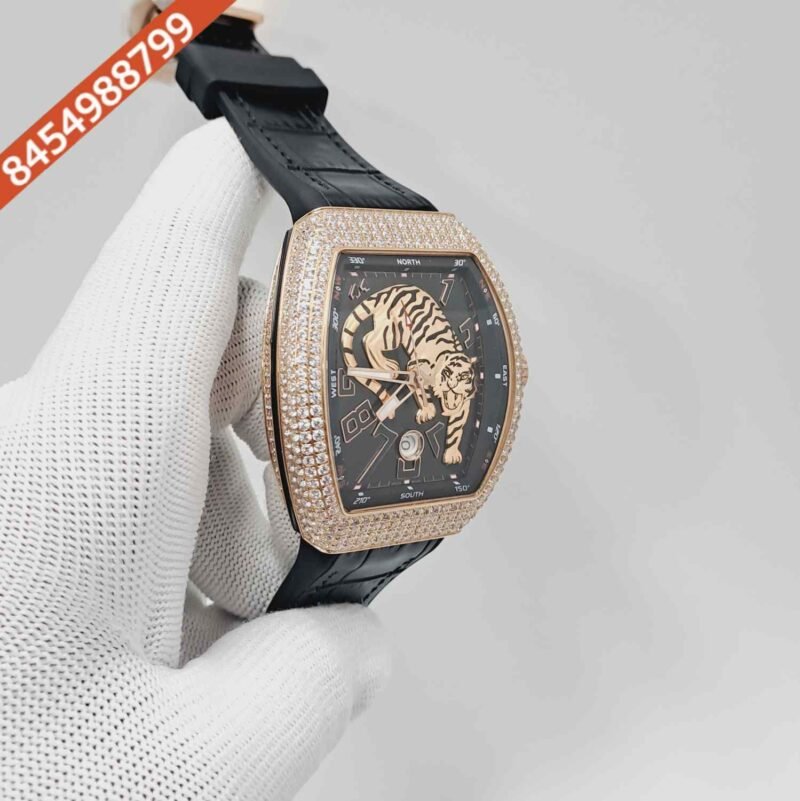 Franck Muller Vanguard Tiger Diamond ETA Swiss Automatic Watch - Image 3