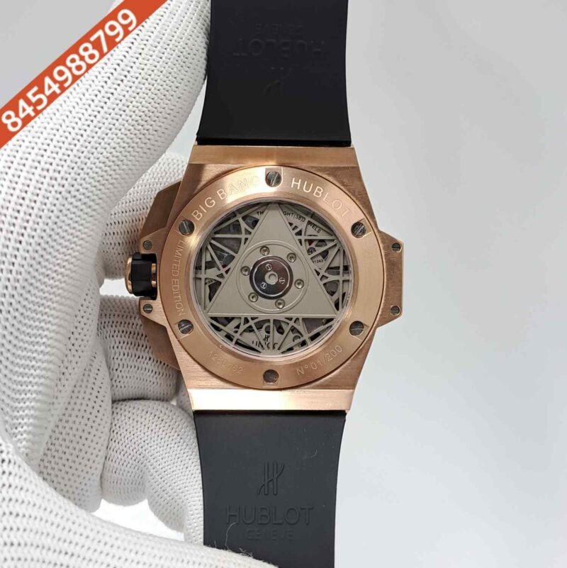 Hublot Big Bang UNICO Sang Bleu II 45mm Rose Gold Black Dial Black Rubber Strap Swiss Watch - Image 4