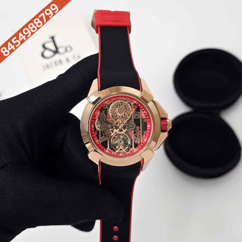 Jacob & Co Epic X CR7 Red Ronaldo Edition Black Rubber Strap Swiss Automatic Watch