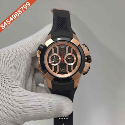 Jacob & Co Epic X Chronograph Black Dial Black Rubber Strap Swiss Quartz Watch