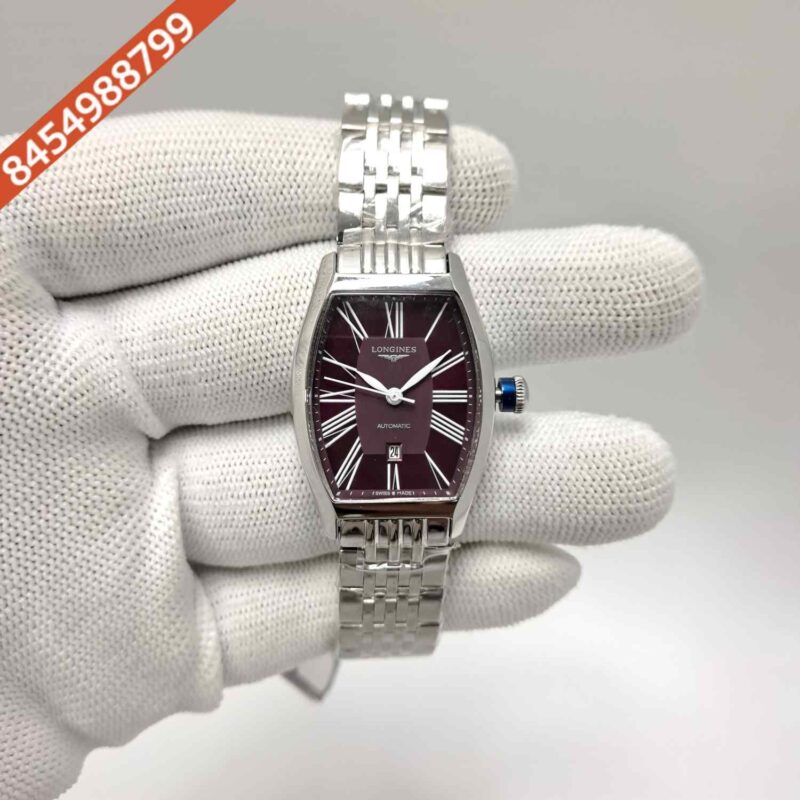 LONGINES EVIDENZA Steel Purple Roman Marking Dial Swiss Watch