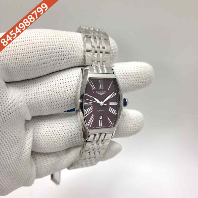 LONGINES EVIDENZA Steel Purple Roman Marking Dial Swiss Watch - Image 3