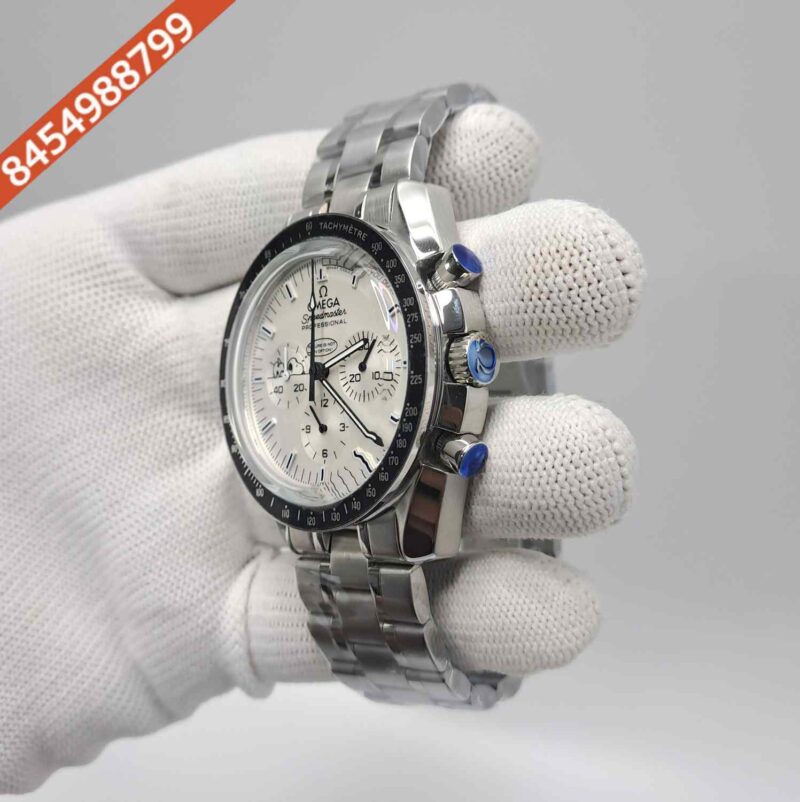 Omega Speedmaster Moonwatch Professional Failure is not an Option Silver White Dial White Chronograph Swiss Watch - Image 2