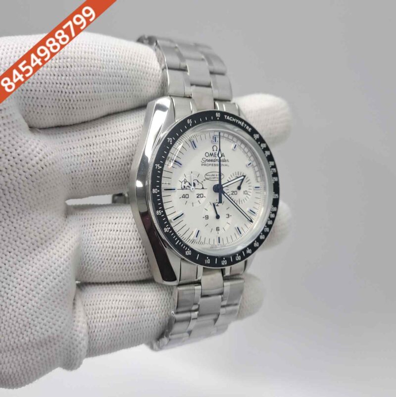 Omega Speedmaster Moonwatch Professional Failure is not an Option Silver White Dial White Chronograph Swiss Watch - Image 3