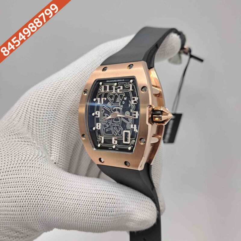 Richard Mille 67-01 Rose Gold Black Dial Black Rubber Strap Swiss Automatic Watch - Image 2