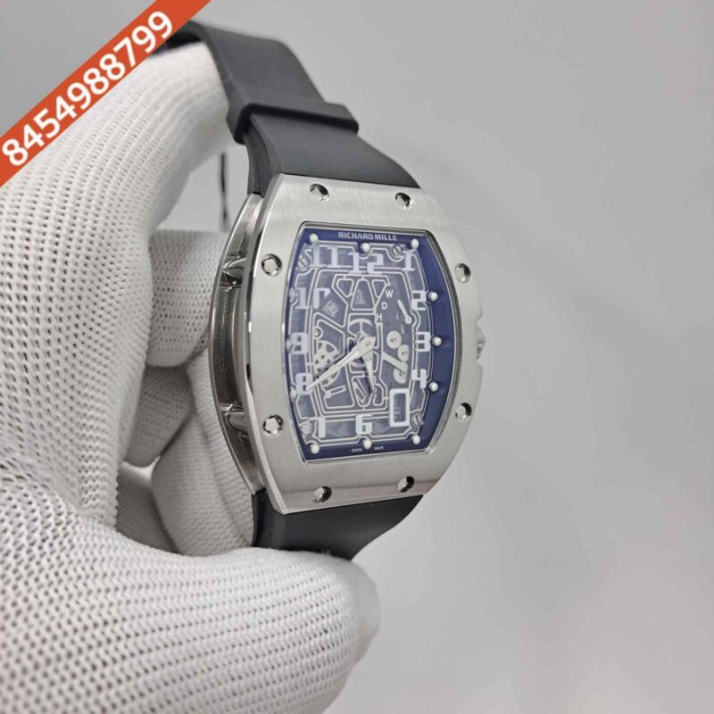 Richard Mille 67-01 Silver Black Dial  Black Rubber Strap Swiss Automatic Watch - Image 3