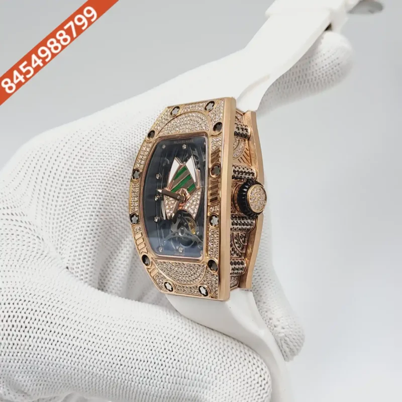 Richard Mille RM 71-01 Automatic Tourbillon Talisman Diamond Rose Gold White Rubber Strap Swiss Automatic Watch - Image 2