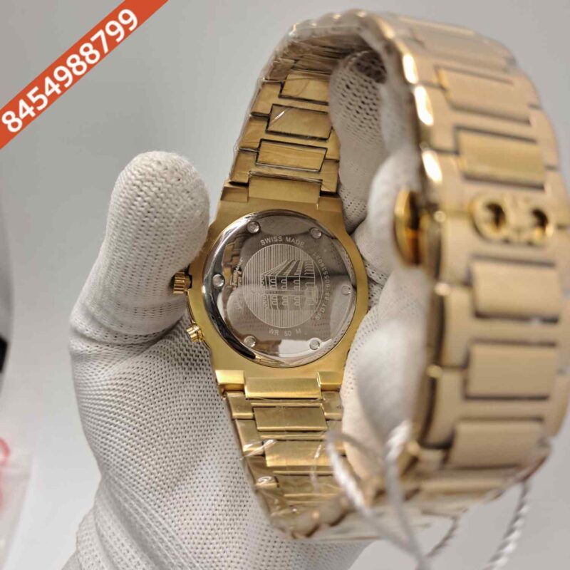 Salvatore Ferragamo F-80 Classic Chronograph Full Gold Green Dial Swiss Automatic Watch - Image 4