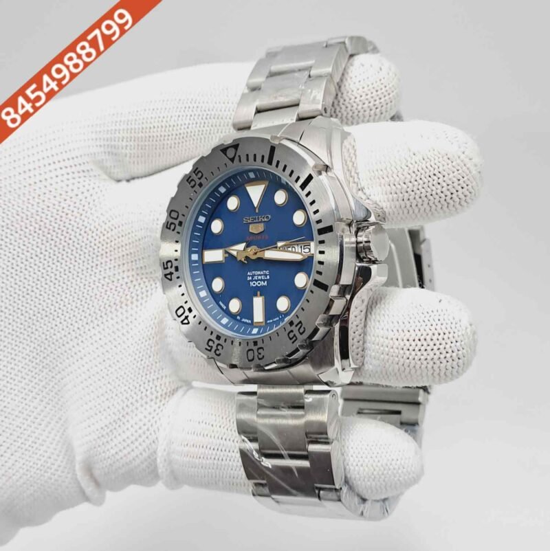 Seiko 5 Sports Steel Blue Dial Swiss Automatic Watch - Image 2