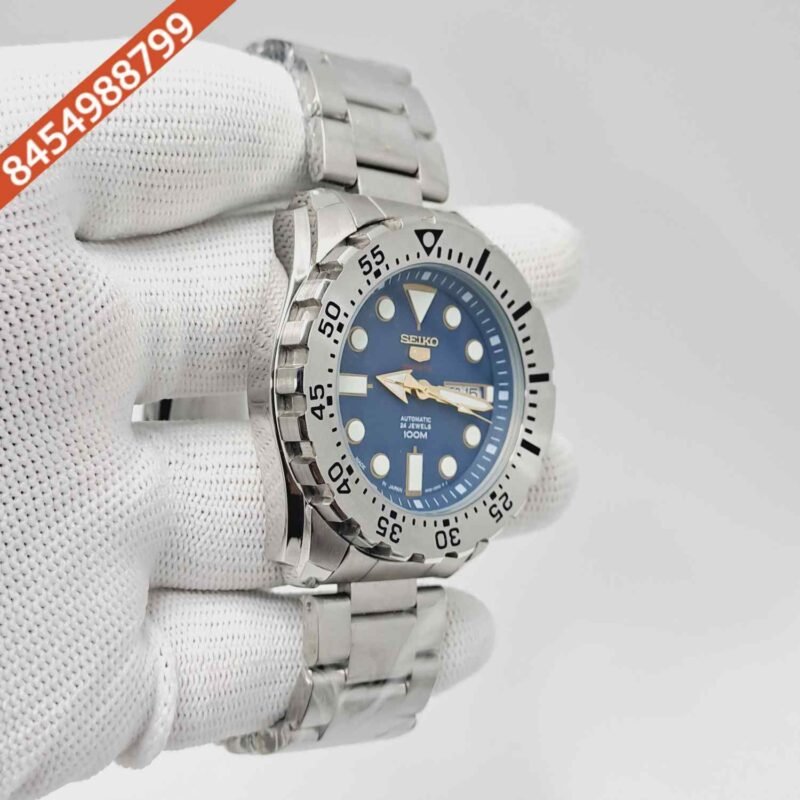 Seiko 5 Sports Steel Blue Dial Swiss Automatic Watch - Image 3