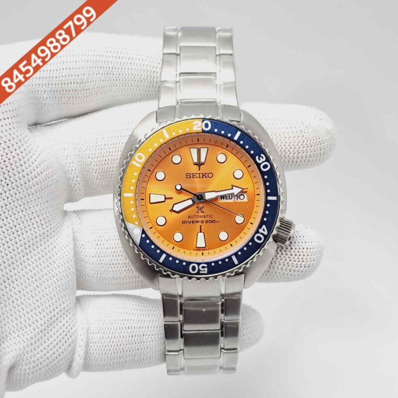 Seiko Prospex Diver’s Orange Dial Stainless Steel Swiss Automatic Watch
