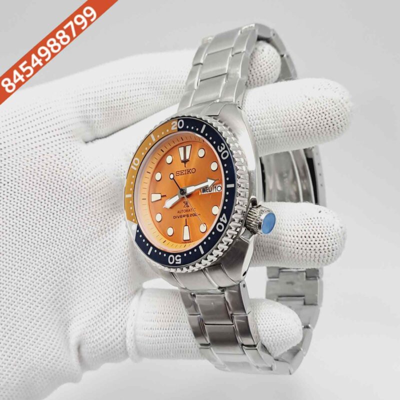 Seiko Prospex Diver’s Orange Dial Stainless Steel Swiss Automatic Watch - Image 2