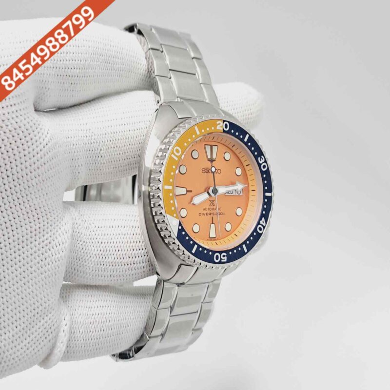 Seiko Prospex Diver’s Orange Dial Stainless Steel Swiss Automatic Watch - Image 3