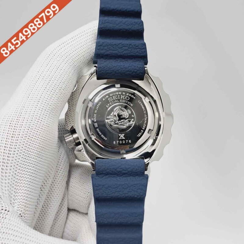 Seiko Prospex Sea Divers 200M Green Dial Blue Rubber Strap Swiss Automatic Watch - Image 4