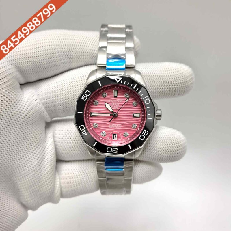 TAG Heuer Aquaracer Professional 300 Date-Steel Pink Dial Diamond Marking Swiss Watch