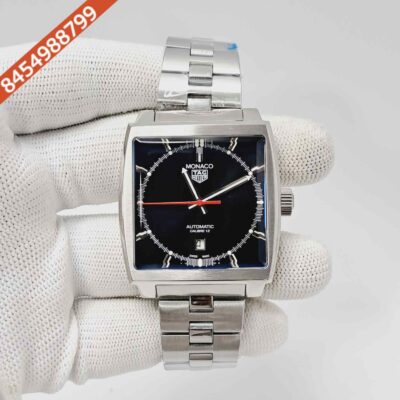 Tag Heuer Monaco Steel Black Dial Swiss Automatic Watch