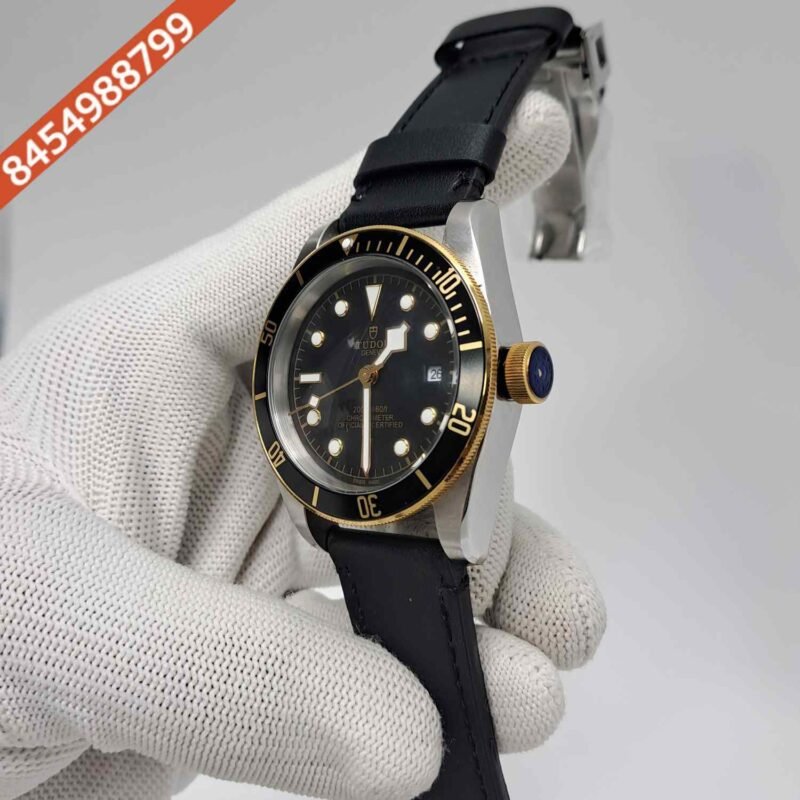 Tudor Black Bay 58 Silver Black Dial Black Leather Swiss Automatic Watch - Image 2