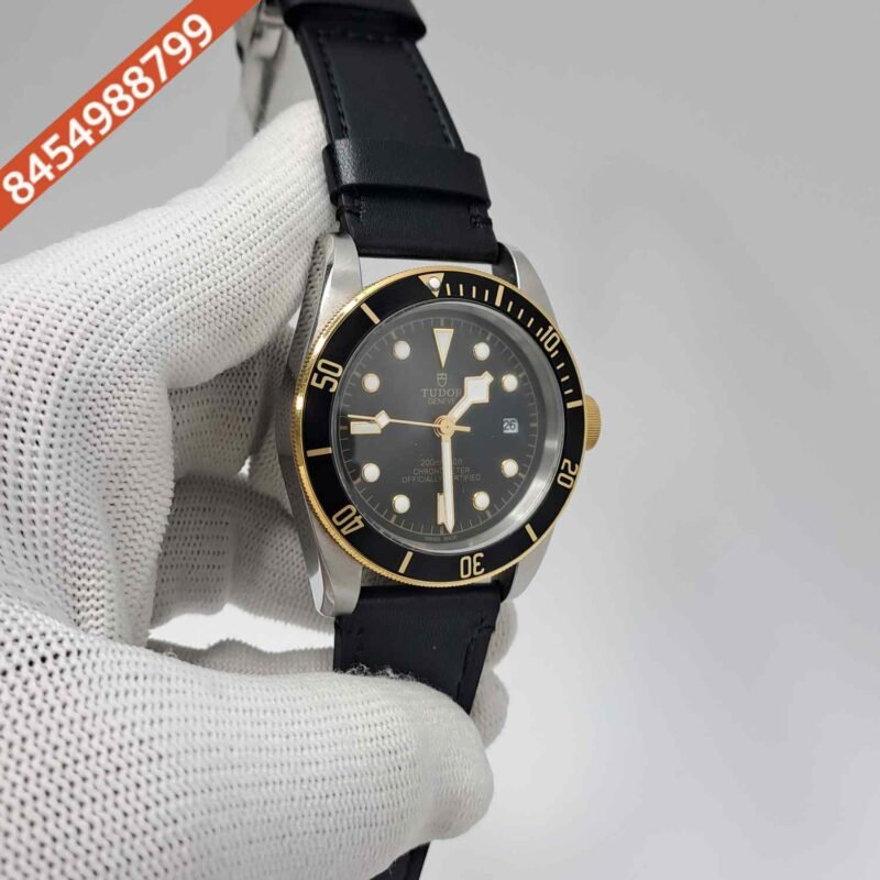 Tudor Black Bay 58 Silver Black Dial Black Leather Swiss Automatic Watch - Image 3