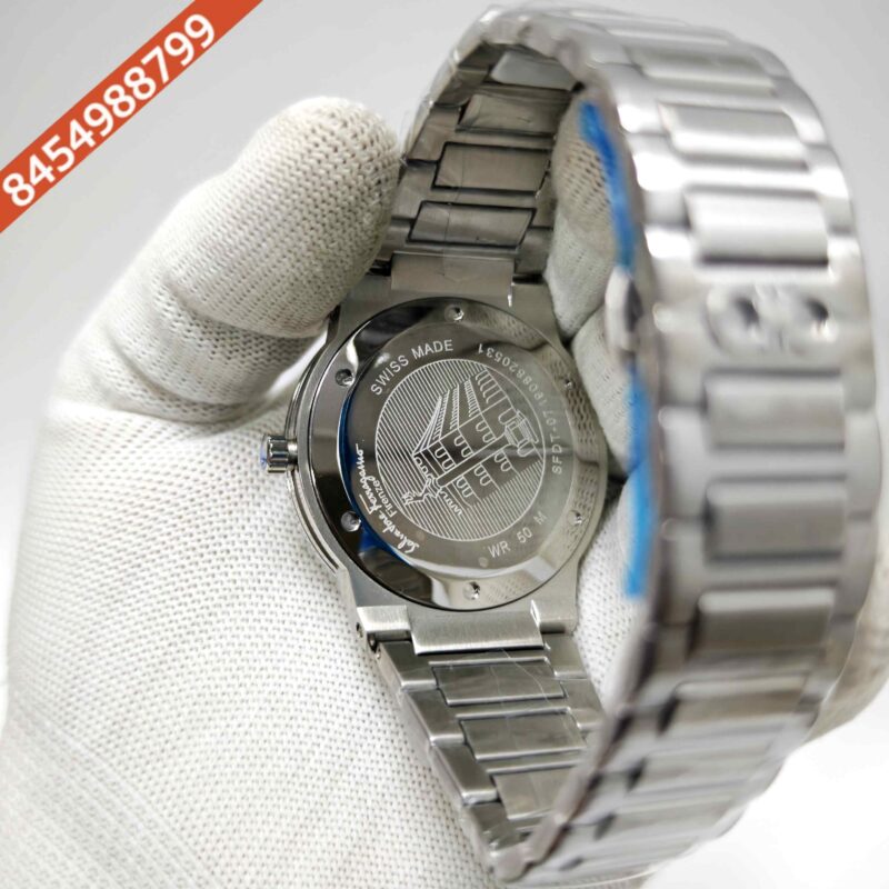 Ferragamo F-80 Classic Steel Green Dial Stainless Steel Strap Swiss Watch - Image 4