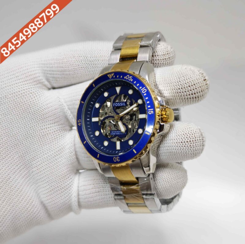 Fossil FB-01 Steel Blue Dial Dual Tone Steel Swiss Automatic Watch - Image 2