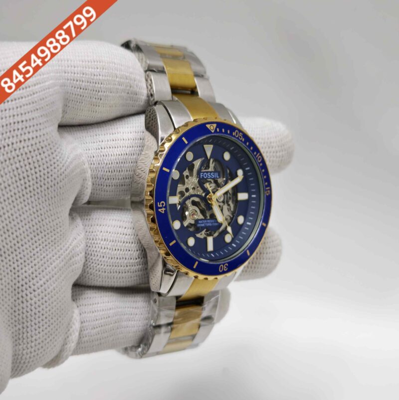 Fossil FB-01 Steel Blue Dial Dual Tone Steel Swiss Automatic Watch - Image 3