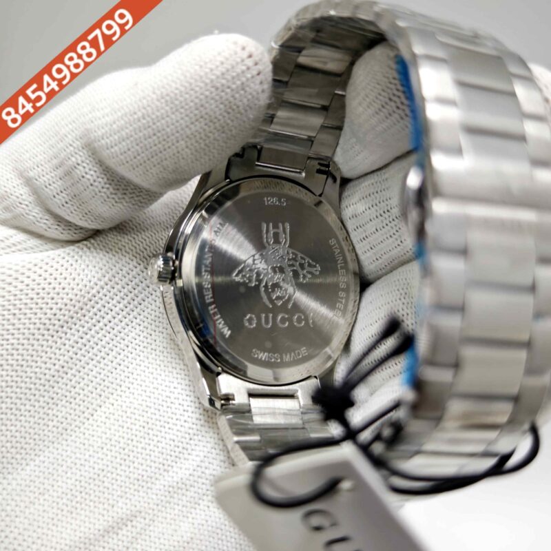 Gucci G-Timeless Iconic Bee Steel Black Dial Stainless Steel Strap Swiss Watch - Image 4