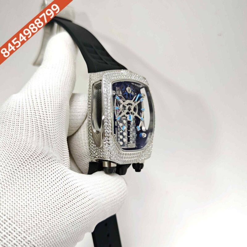 Jacob & Co. Bugatti Chiron Tourbillon Diamond Black Rubber Strap Swiss Automatic Watch - Image 3