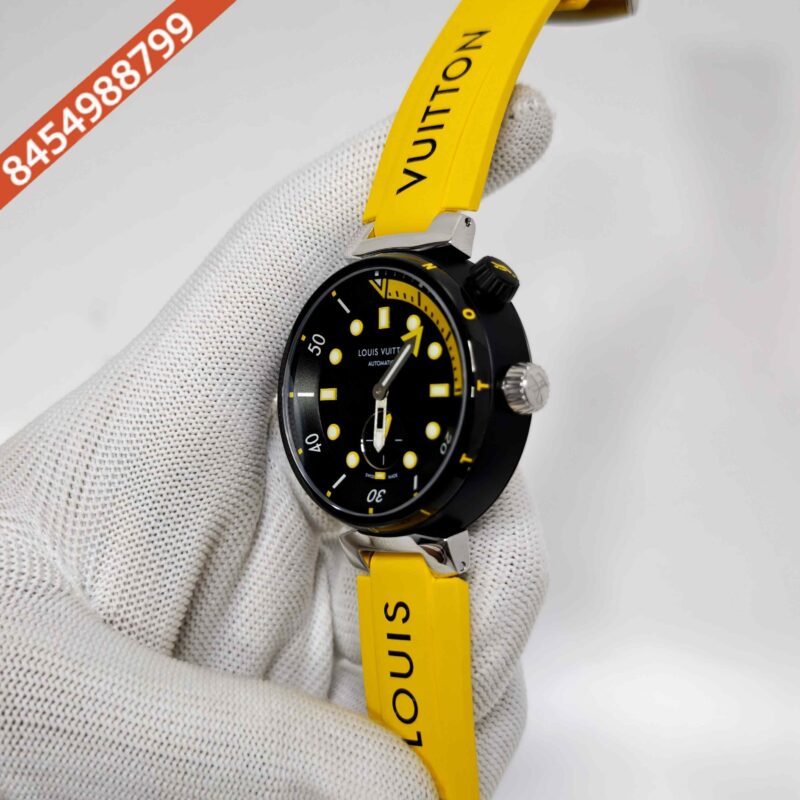 Louis Vuitton Tambour Street Diver Black & Yellow Swiss Automatic Watch - Image 2