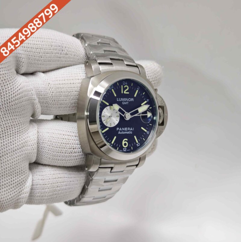 Luminor Panerai GMT PAM 88 Steel Black Dial Stainless Steel Strap Swiss Automatic Watch - Image 3
