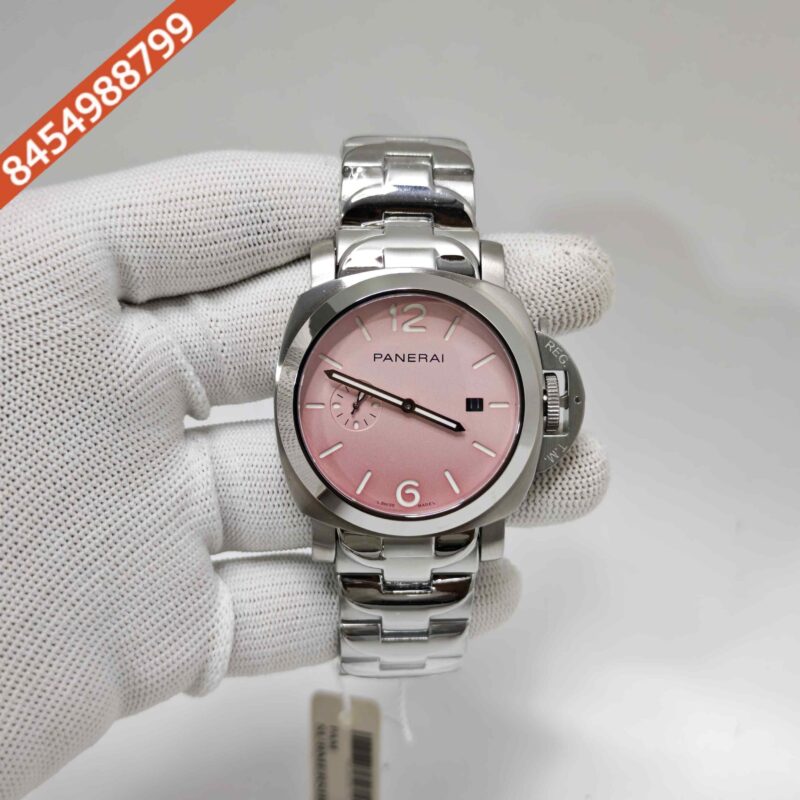 Luminor Panerai Marina Officine PAM01314 Steel Pink Dial Stainless Steel Strap Swiss Automatic Watch