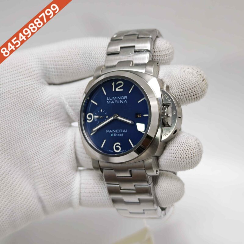 Panerai Luminor Marina PAM01358 Blue Dial Steel Strap Swiss Automatic Watch - Image 2