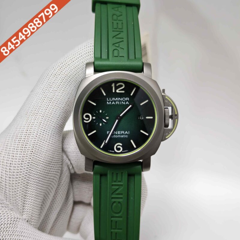 Panerai Luminor Marina Black Dial Green Strap Swiss Automatic Watch