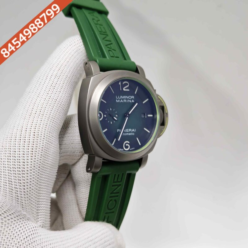 Panerai Luminor Marina Black Dial Green Strap Swiss Automatic Watch - Image 3