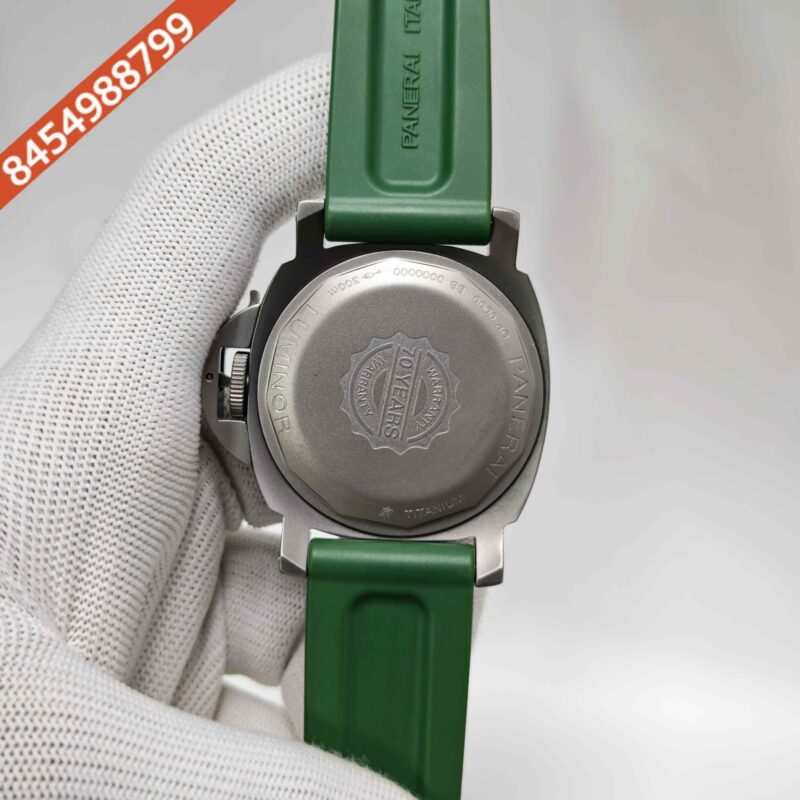 Panerai Luminor Marina Black Dial Green Strap Swiss Automatic Watch - Image 4