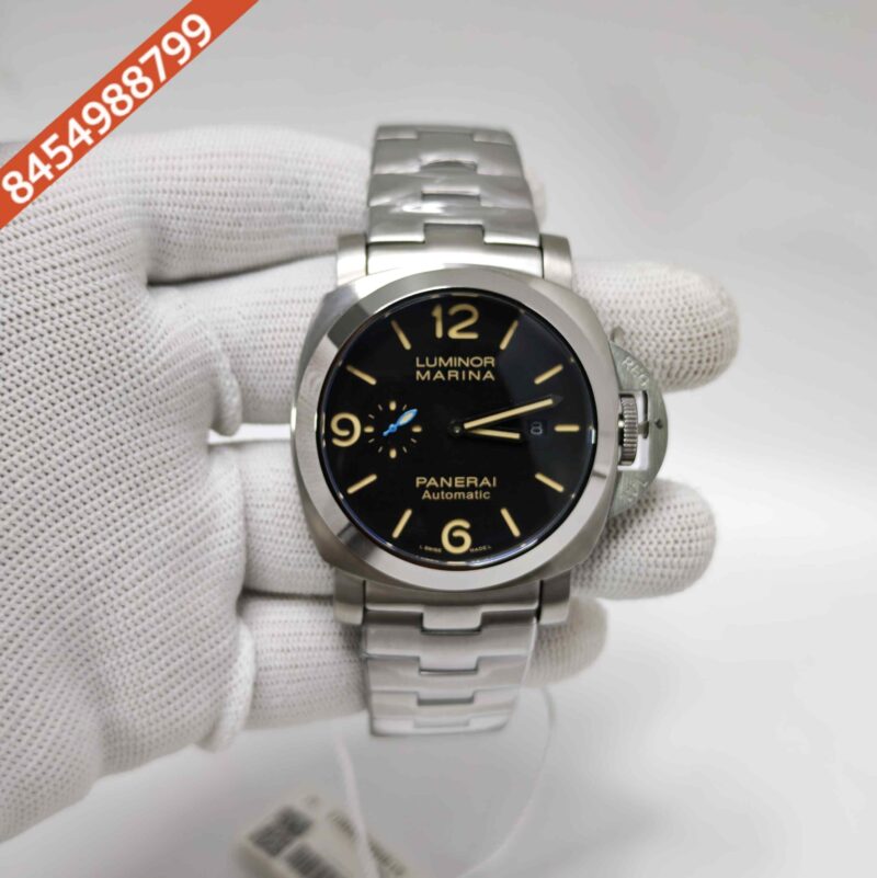 Panerai Luminor Marina Black Dial Steel Strap Swiss Automatic Watch