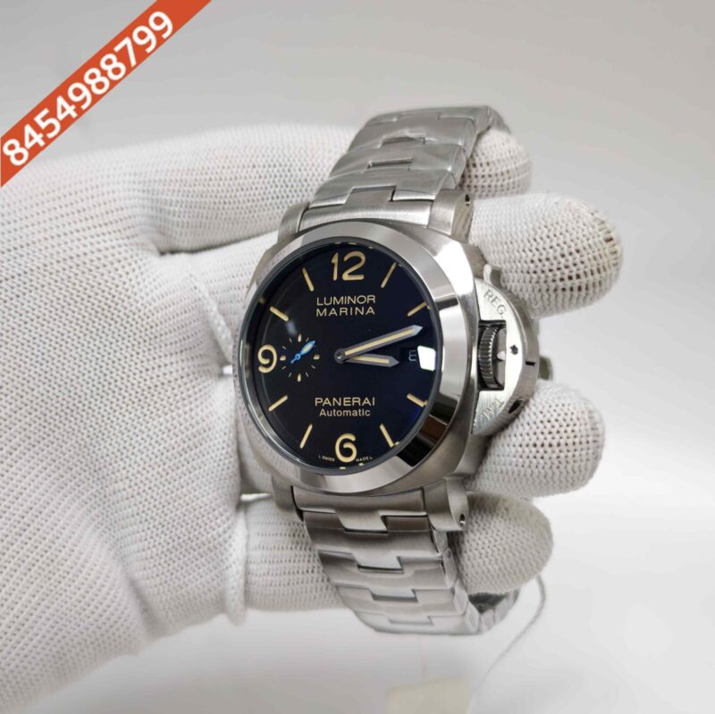Panerai Luminor Marina Black Dial Steel Strap Swiss Automatic Watch - Image 2