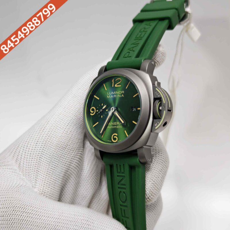 Panerai Luminor Marina Green Dial Green Strap Swiss Automatic Watch - Image 2
