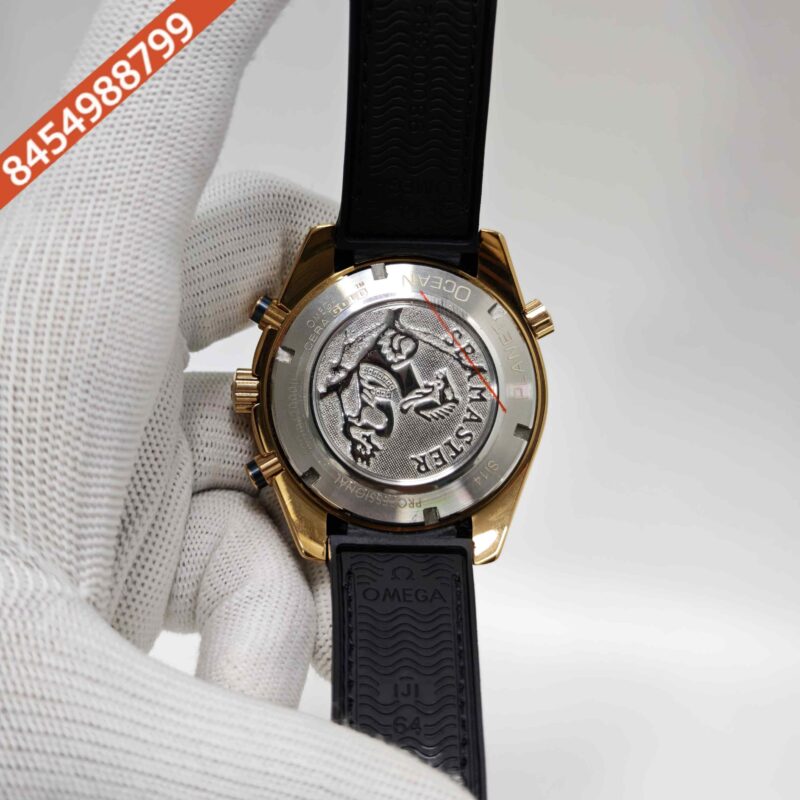 Omega Seamaster Planet Ocean Chronograph 600m Black Leather Swiss Automatic Watch - Image 4