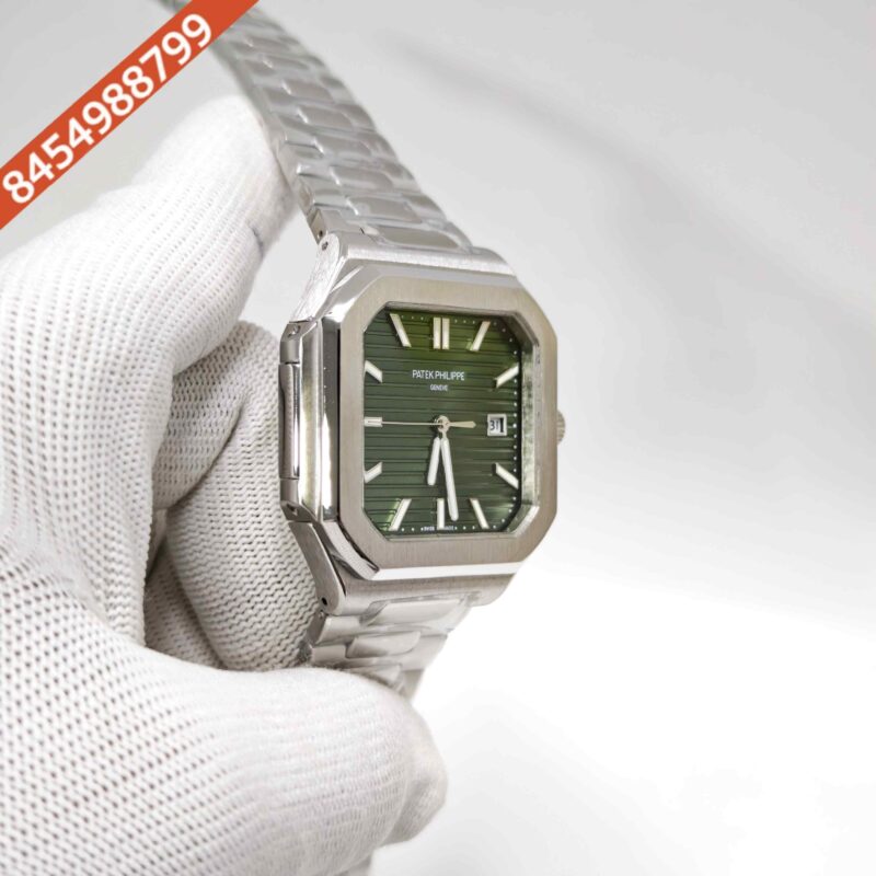 Patek Philippe Cubitus Green Dial Stainless Steel Strap Swiss Automatic Watch - Image 3