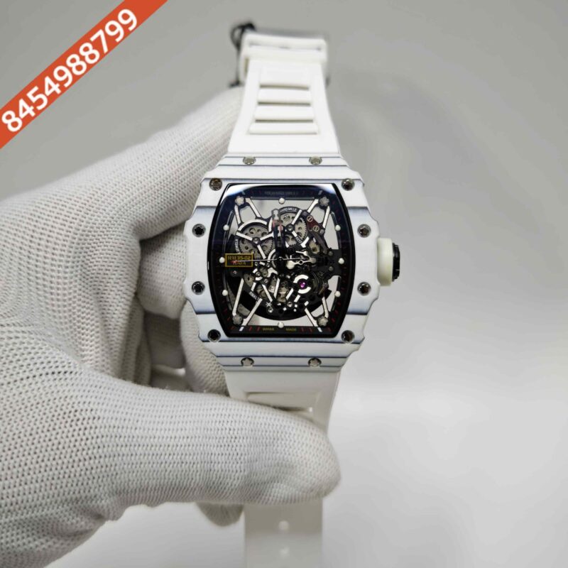Richard Mille RM 35-02 Rafael Nadal Black Carbon Sky Blue Strap Swiss Automatic Watch