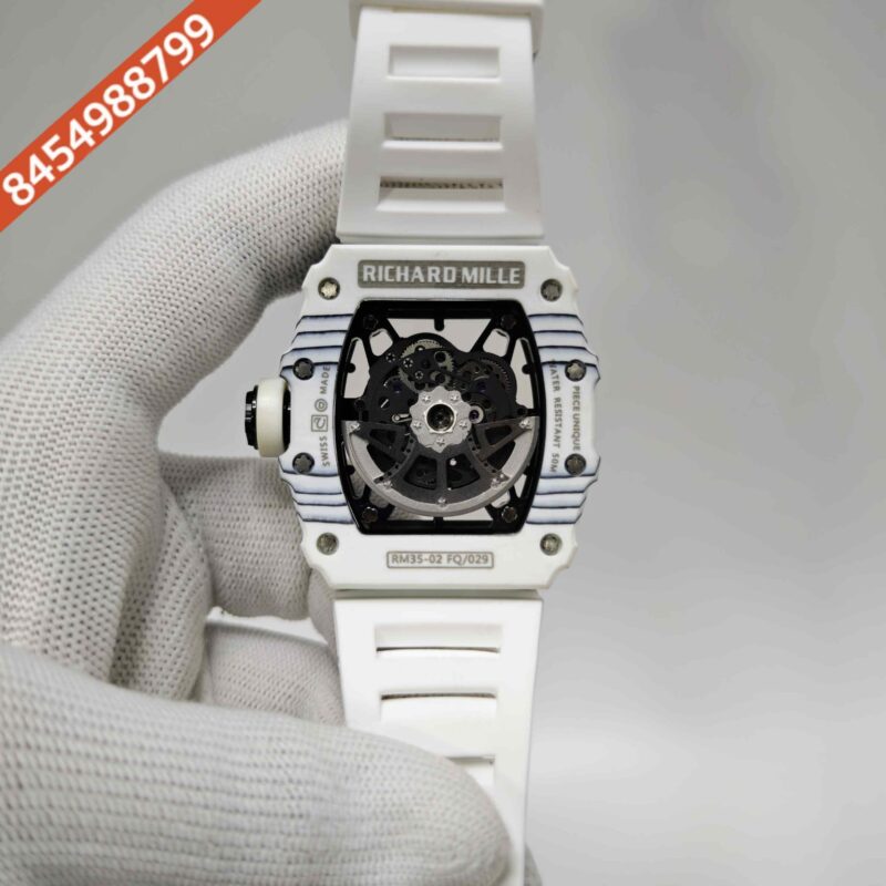 Richard Mille RM 35-02 Rafael Nadal Black Carbon Sky Blue Strap Swiss Automatic Watch - Image 4