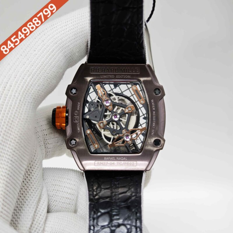Richard Mille RM 27-04 Rafael Nadal TitaCarb Black Case Blue Strap Swiss Automatic Watch - Image 4