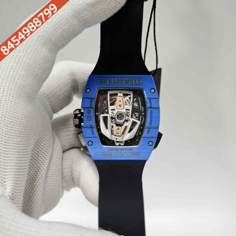 Richard Mille McLaren Speedtail Silver Case Skeleton Dial Silicone Strap Swiss Automatic Watch - Image 4