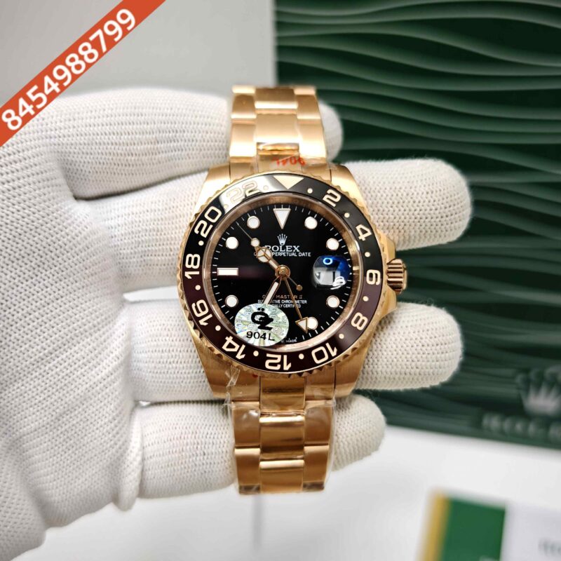 Rolex GMT-Master II Full Rose Gold Rootbeer Semi ETA Swiss Automatic Watch