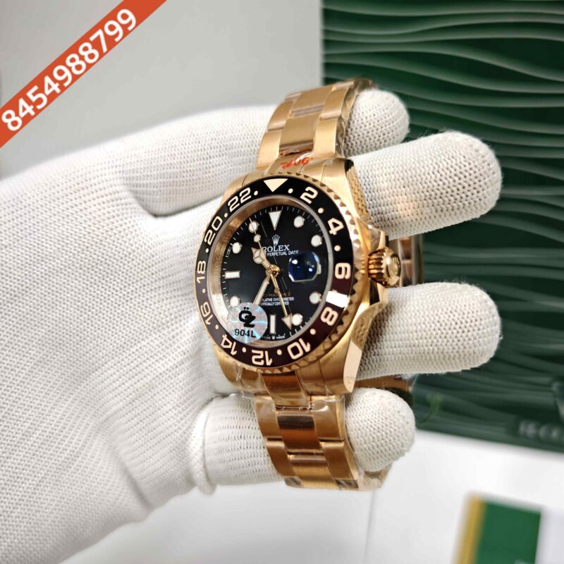 Rolex GMT-Master II Full Rose Gold Rootbeer Semi ETA Swiss Automatic Watch - Image 2